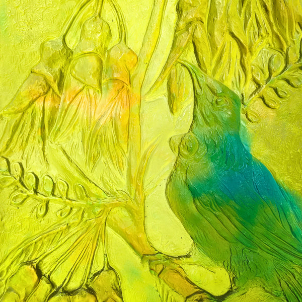 Joanne Sullivan - Tui in Kowhai detail
