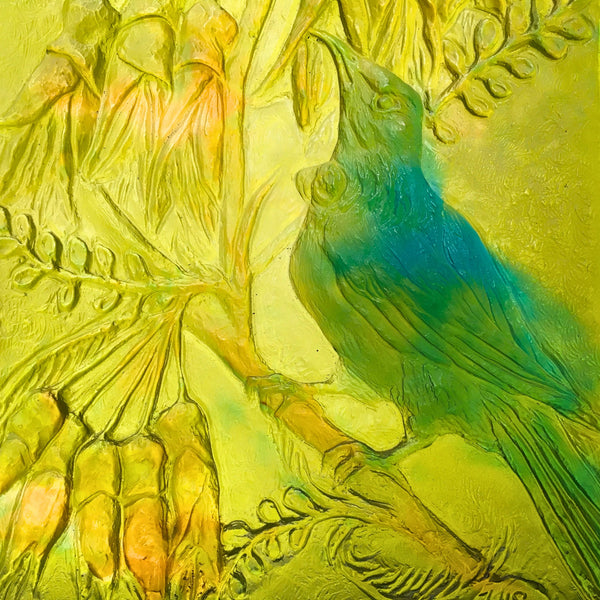 Joanne Sullivan - Tui in Kowhai detail