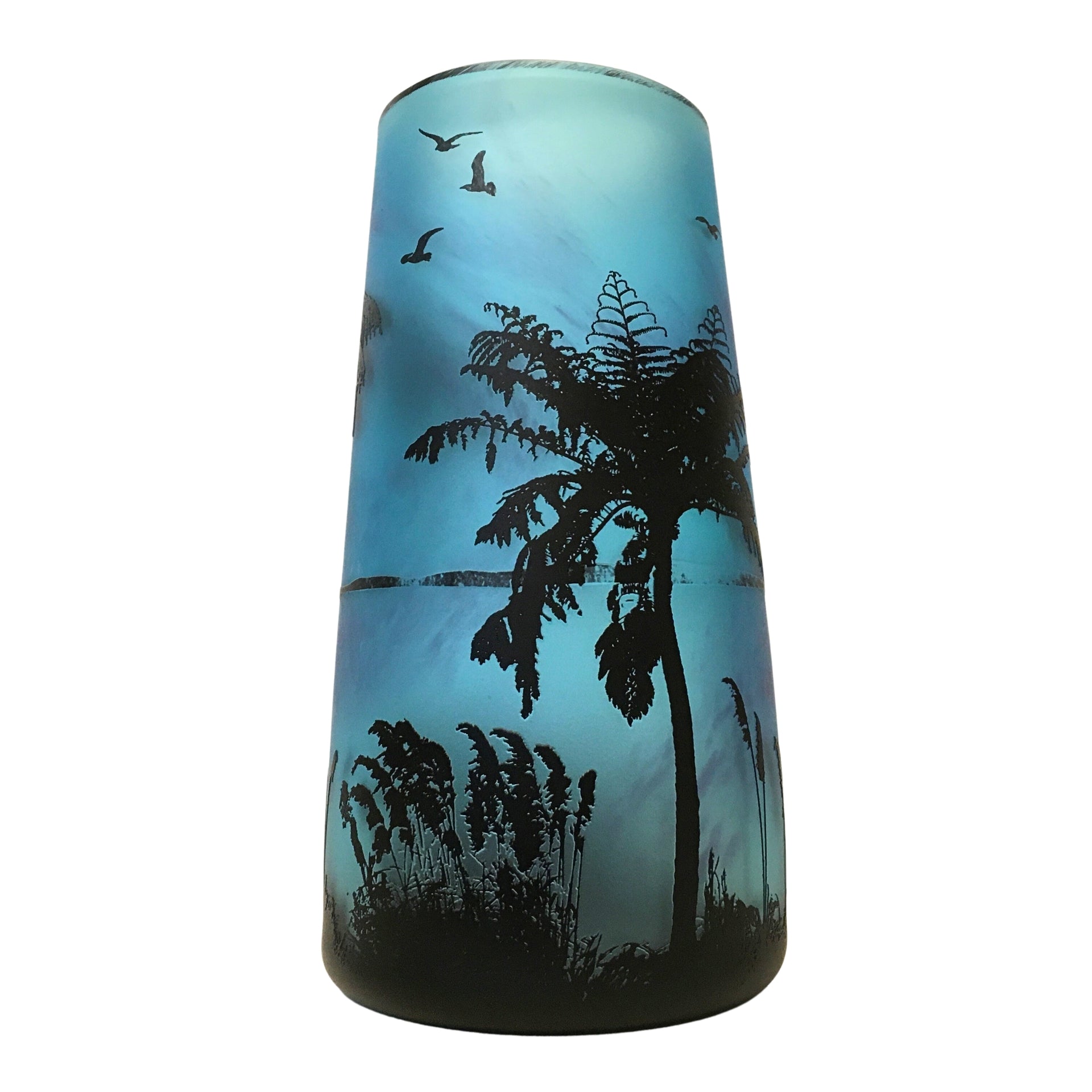 Wendy Fairclough - Blue Ponga and Birds with Horizon Vase